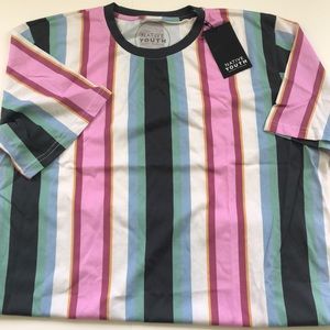 Native Youth Mens Striped Cotton Tee Shirt